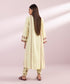 Women's Pret Dobby Embroidered Off White A-Line Shirt